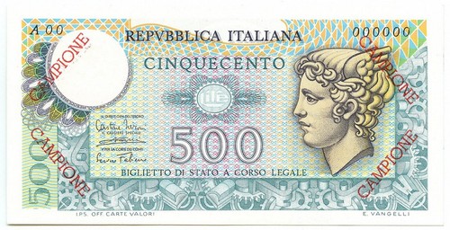 500 lire campione biglietto - biglietto, di