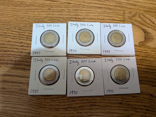 Italy 500 lire coins - 6,