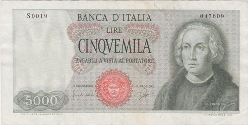 Italy italia 5000 lire - italy,