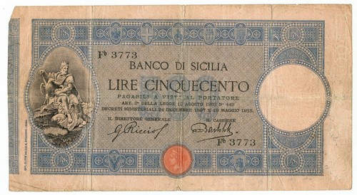 500 lire banco sicilia - banco,