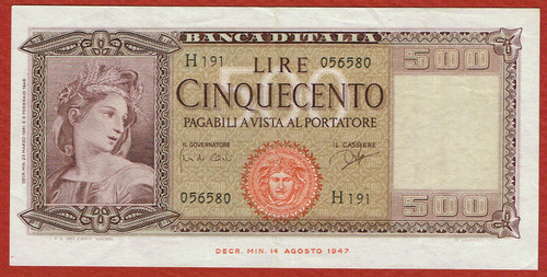 Banca italia 1961 500 - 23., 3.