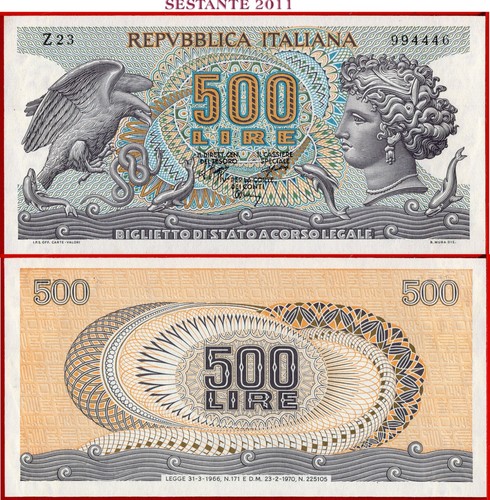 Italy republic 500 lire - 500,