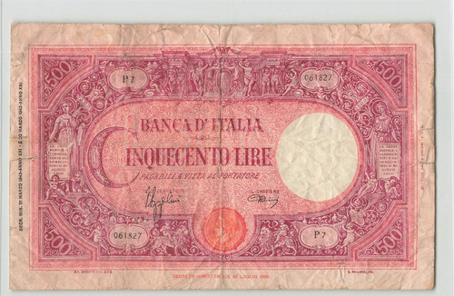 Italy 500 lire - 500, 1943,