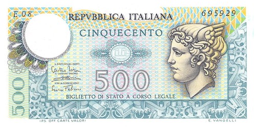 Italy 500 lire 14 - , 14.2.1974