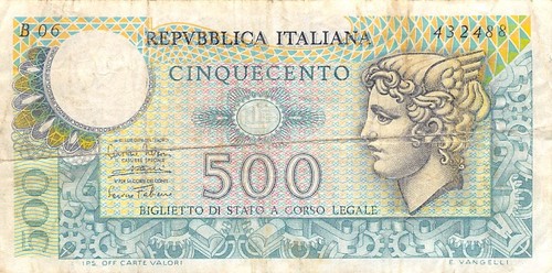 Italy 500 lire - , 14.2.1974